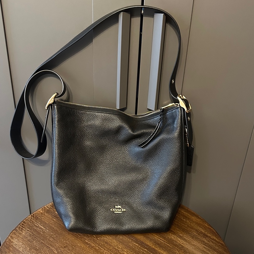 Coach Black Pebbled Leather Shoulder Bag